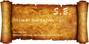 Straub Bertalan névjegykártya
